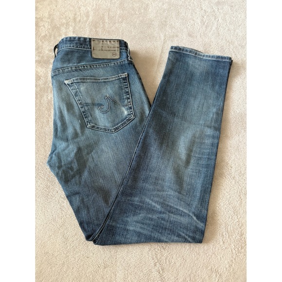 AG Everett Slim Straight Leg Jeans Distressed Denim Blue Mens Size 33 - Picture 1 of 9